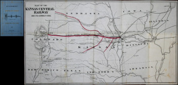 Proposed route and branch lines of the Kansas Central (in red)