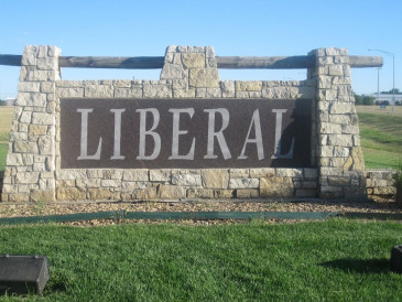 Current Liberal town sign