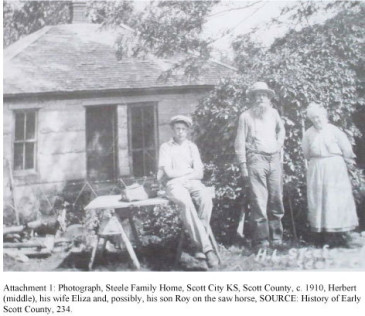 Steele family in front of their home in Scott City, c.1910