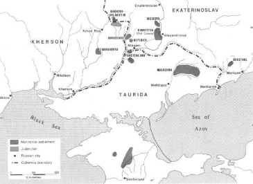 Map of Mennonite settlement in Europe