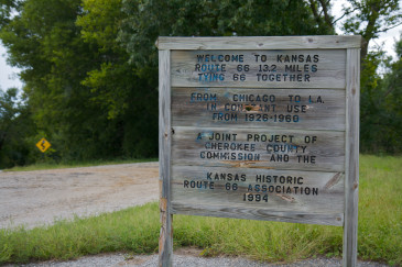 Welcome to Kansas sign on Route 66