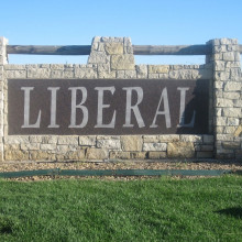 Current Liberal town sign