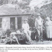 Steele family in front of their home in Scott City, c.1910