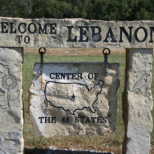 Present day Lebanon's welcome sign